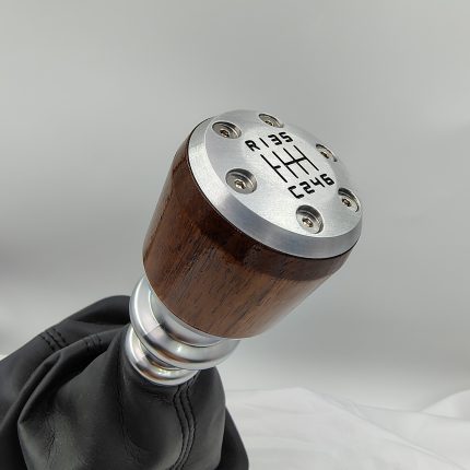 Full-Gloss Walnut with Black Shift Pattern Mounted on Shifter